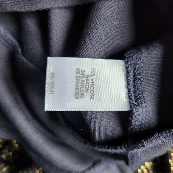 J.Jill Ponte Knit Ruffled navy blue dress XLP Faux Wrap - Picture 5 of 7